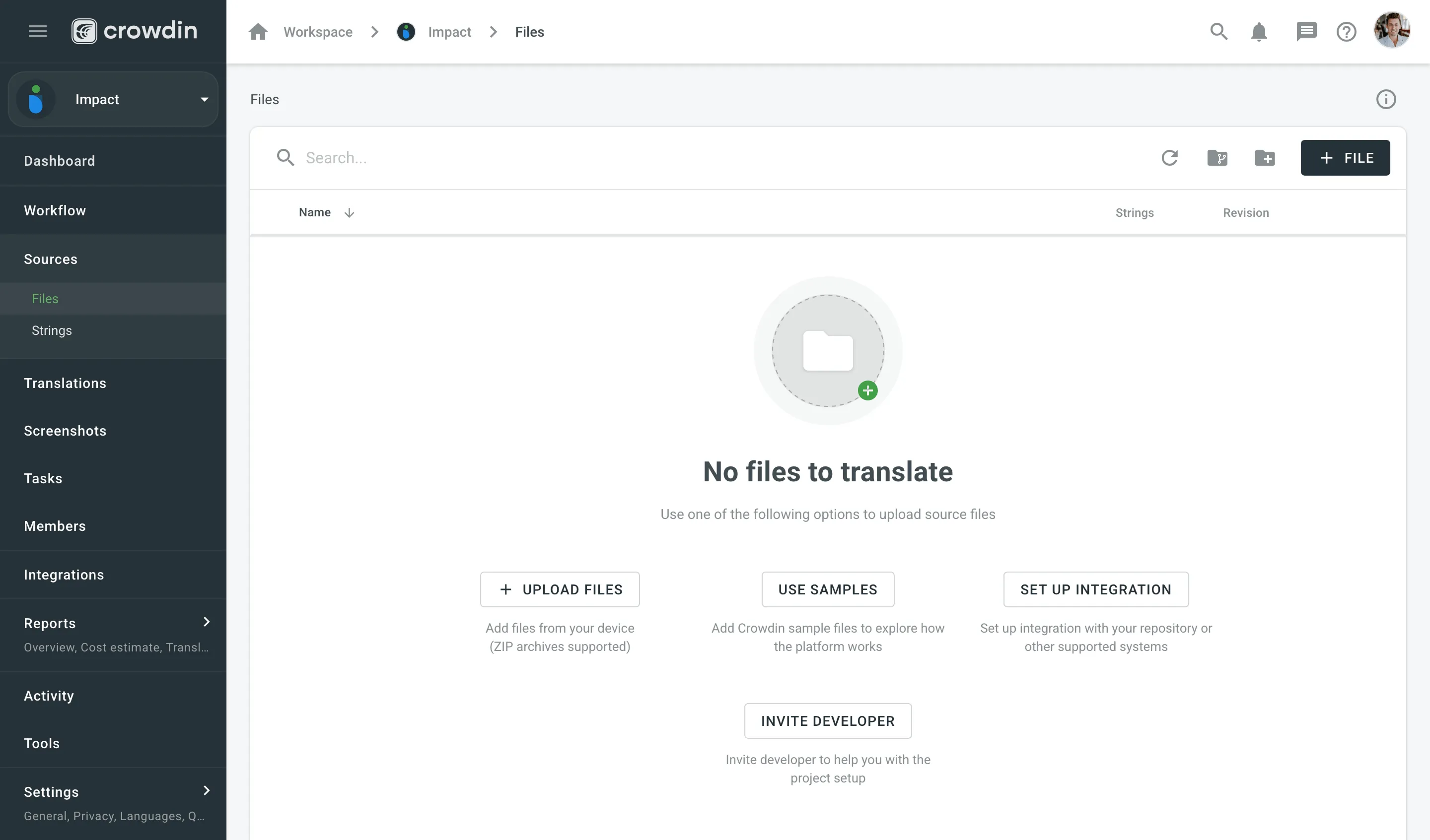 Upload files